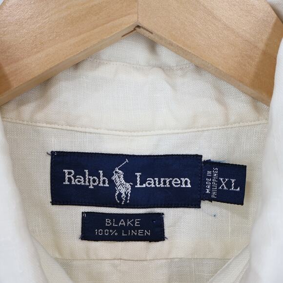 Polo Ralph Lauren Men's Blake Linen Short Sleeve Button Down Deckwash White XL - Picture 5 of 8